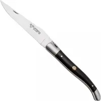 Laguiole En Aubrac Ebony Red Mosaic Pin, Red Inlay, Matt Bolster, zakmes, 12 cm