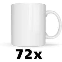 Stamina 72x Witte Sublimatiemokken - Leuke Cadeau Ideeën - Bedrukbare Sublimatiemok - Geschikt voor Bedrukken - Hoogwaardige Kwaliteit - Leuke Cadeau Ideeën - Vaatwasser- Perfect voor Sublimatie - 325ml