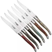 Laguiole En Aubrac 62C12PKDIH Pakkawood Mixed Colours, Matt, 6-delige steakmessenset