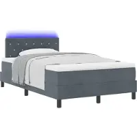 vidaXL Boxspring bed met matras Donkergrijs 120 x 190 cm Fluweel