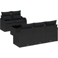 vidaXL Tuinbank Set Zwart poly rattan