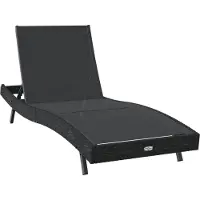 vidaXL Ligstoel Zwart 197 x 70 x 82 cm poly rattan