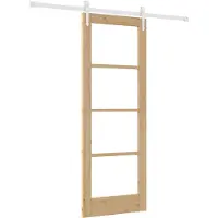 vidaXL Schuifdeur 73,5 x 198,5 cm Massief grenenhout en glas Naturel