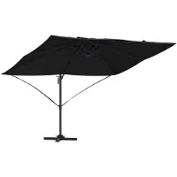 vidaXL Parasol 351 x 250 x 260 cm Polyester en Aluminium Zwart