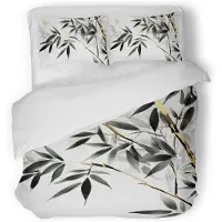 Eleganzzz Dekbedovertrek Micropercal Silent Leaves - white 200x200/220cm