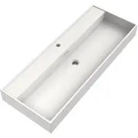 Brauer Gravity Wastafel 120x46cm - Mineraalmarmer - 1 Kraangat - Wit - 8720724515520 - Wastafels, Meubelwastafels