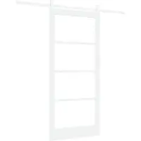 vidaXL Schuifdeur ORKDAL Wit 93 x 202 cm Massief grenenhout en glas