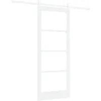 vidaXL Schuifdeur ORKDAL Wit 83 x 202 cm Massief grenenhout en glas
