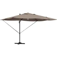 vidaXL Parasol Taupe 351 x 250 x 253 cm Polyester en Aluminium