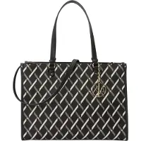 Armani Exchange Handtas 'GYNGER' ivoor / donkerbeige / zwart