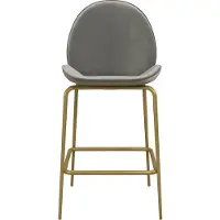 DOMUS Barkruk Astor Zacht verdikte zitting en rugleuning, messingkleurig frame, zithoogte 63 cm (1 stuk)