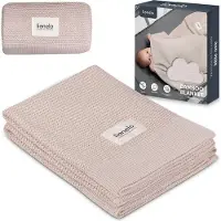 Lionelo Bamboo Blanket - Deluxe Baby Deken - Hypoallergeen - Antibacterieel - Antischimmel - 100% Bamboe Katoen - Thermoregulerend - Zacht & Ademend - Duurzaam - Wasbaar - Vanaf Geboorte - 100×75 cm