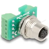 DeLOCK M12 Transfer Module Adapter 8 pin A-coded female to 9 pin terminal block for installation