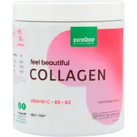 Purasana Feel Beautiful Collageen + Vitamine C, B3 & B8 Watermeloen - 250g
