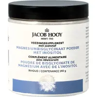 Jacob Hooy 1+1 gratis | Magnesiumbisglycinaat Poeder met Inositol - 140g