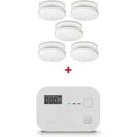 Alecto Brandmelder set - 5 stuks SD110 Rookmelders met 10 jaar sensor + COA3910 Koolmonoxidemelder 10 jaar sensor
