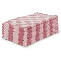 Linnick Theedoekenset Blok 65x65cm - rood - set van 6