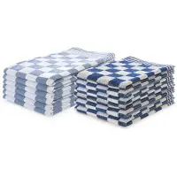 Linnick Theedoeken & Keukendoeken Set Blok - blauw - set van 12