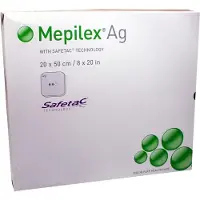 Molnlycke Health Care Mepilex Ag Schuimverband 20 x 50 cm | 2 stuks