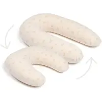 Doomoo Twisty - 2 in 1 Zwangerschapskussen - Voedingskussen - met superfijne en extra stille microkorrels - Bio katoen - Petals Latte