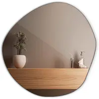 Tulup Spiegel - Onregelmatige Spiegel - 67 cm x 67 cm - Spiegel Onregelmatig - Halspiegel - Spiegel Asymmetrisch - Asymmetrische Spiegel - Wandspiegel in Loftstijl