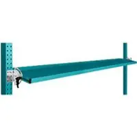 Manuflex kantelbare opbergconsole, voor de serie Universal of Profi, bruikbare diepte 195 mm, voor tafelbreedte 2000 mm, waterblauw