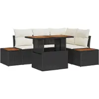 vidaXL Tuinset, 5-delig, zwart en beige