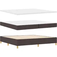 vidaXL Boxspring bed met matras Donkerbruin 200 x 200 cm Stof