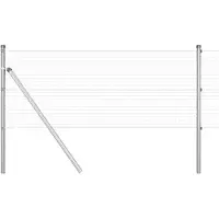vidaXL gelast draadhek met grondbevestiging 50 x 0,8 m Zilverkleurig