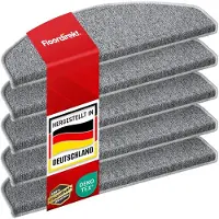 Floordirekt Premium Trapmatten - London Pro - 15 Stuks - Zelfklevend - Halfrond - 25 x 65 cm - Grijs