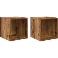 vidaXL Wandkast 2 st Oudhout 37 x 37 x 37 cm Bewerkt hout