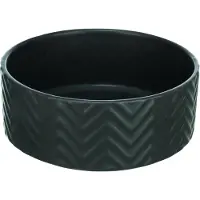 Trixie voerbak/drinkbak hond wave keramiek grijs 20 cm 1,6 ltr - Hondenvoer