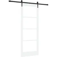 vidaXL Schuifdeur 83 x 211 cm Massief grenenhout en glas Wit