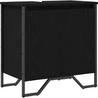 vidaXL Wastafel kabinet voor de badkamer Zwart Eiken 60 x 35 x 60 cm