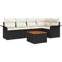 vidaXL Tuinbank Set 6 st 5-Aantal zitplaatsen Zwart en Crème