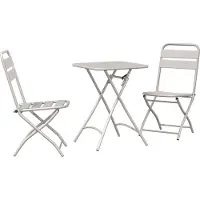 vidaXL Bistroset 3 st Beige Staal