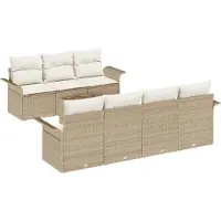 vidaXL Tuinbank Set 8 st 7-Aantal zitplaatsen Beige en Crème