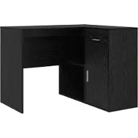 vidaXL Hoekbureau met lade Zwart Eiken 102 x 88 x 75 cm