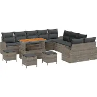 vidaXL - Tuinbank - Set - 14 - st - 13-Aantal - zitplaatsen - Grijs