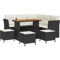 vidaXL Tuinbank Set 9 st 5-Aantal zitplaatsen Zwart en Crème