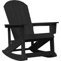 vidaXL Adirondack Schommelstoel Zwart 92 x 73,5 x 92 cm HDPE