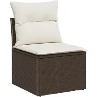 vidaXL Tuinbank Set 7 st 6-Aantal zitplaatsen Bruin en Crème