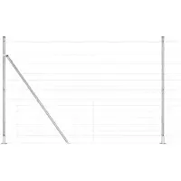 vidaXL Gelast Draadhek met Betonnen Basis 50 x 1,6 m Zilverkleurig