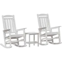 vidaXL Schommelstoel 3 pcs Wit Polyetheen