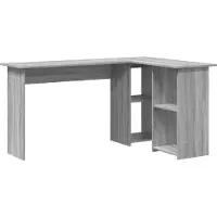 vidaXL Bureau Grijs Sonoma Bewerkt hout 142 x 102 x 73 cm