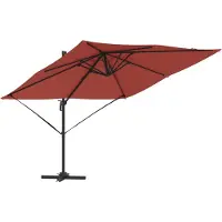 vidaXL Roma Parasol Rood 286 x 284 x 265 cm Aluminium en Polyester