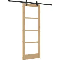 vidaXL Schuifdeur ORKDAL Natuurlijk en zwart 73,5 x 198,5 cm