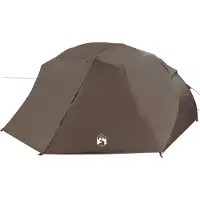 vidaXL - Vistent - met - dak - Bruin - 514 - x - 465 - x - 187 - cm - Polyester - en - Fiberglas