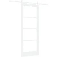 vidaXL Schuifdeur ORKDAL Wit 83 x 211 cm Massief grenenhout en glas