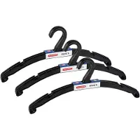 PlasticForte Kledinghangers - 15x - zwart - kunststof - 42 x 18 cm - kledingkast opruimen - vaste haak